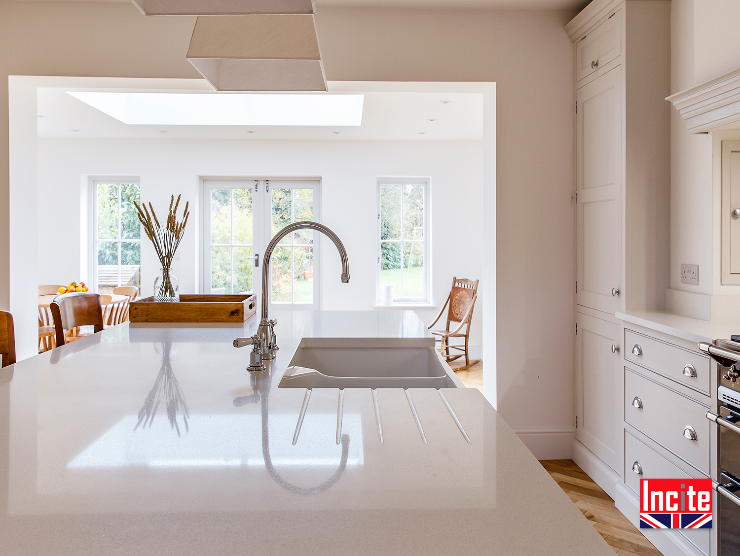 Lamproom Grey and Ammonite custom kitchen Incite Interiors